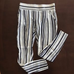 High waist pant - white and blue